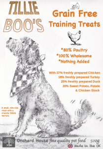 Grain Free 'Tillie Boo's' Wholesome & Natural Chicken, Turkey & Duck  Training Treats 2 x 250g